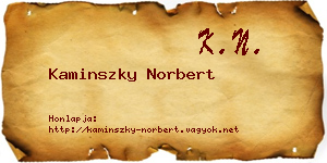 Kaminszky Norbert névjegykártya