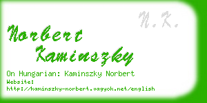 norbert kaminszky business card